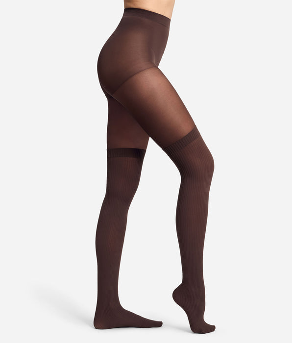 DIM Chocolate trompe-l'œil fancy tights 25/45D Style