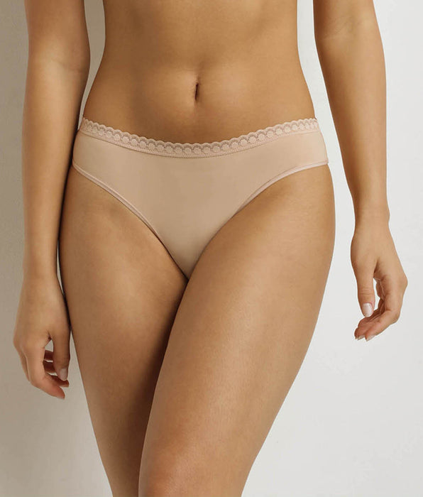 DIM Women's thong with lace Nude Daily Micro