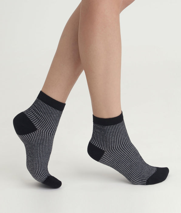 DIM Women's black and silver Lurex socks Dim Mode