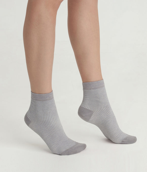 DIM Women's taupe and silver Lurex socks Dim Mode
