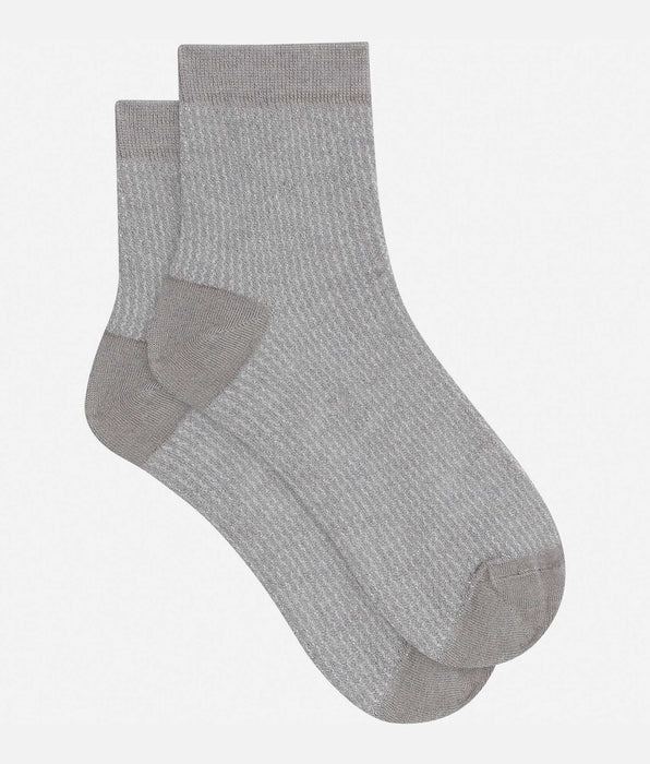 DIM Women's taupe and silver Lurex socks Dim Mode