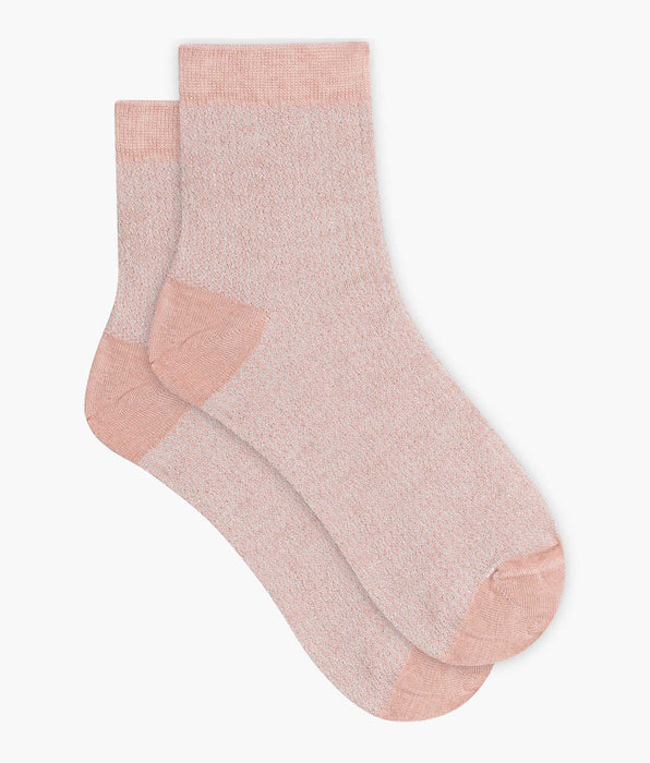 DIM Women's pink and silver Lurex socks Dim Mode