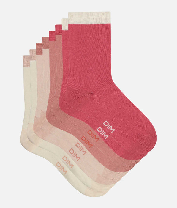DIM Pack of 4 pairs of pink women's socks EcoDim Mode