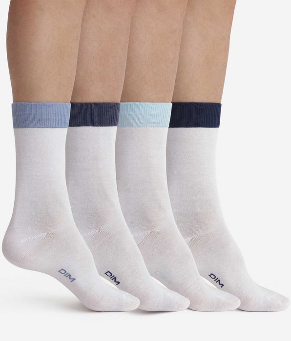 DIM Pack of 4 pairs of men's socks White EcoDim Mode
