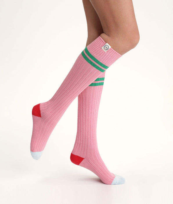 DIM Women's colorblock high socks Pink Dim x Ines de La Fressange