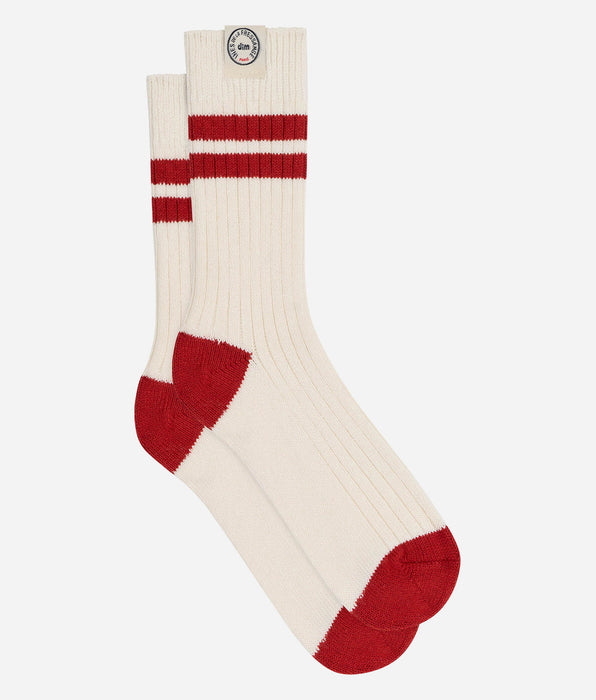 DIM Ivory ribbed cotton socks DIM x Ines de la Fressange