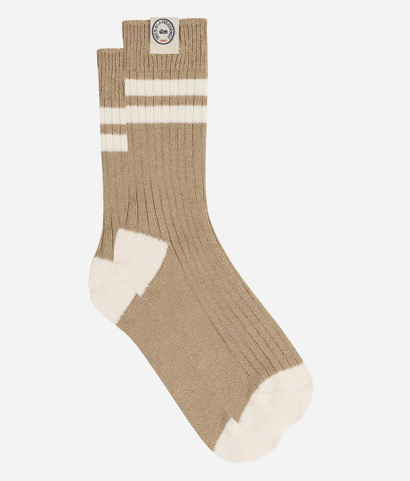 DIM Deep taupe ribbed cotton socks DIM x Ines de la Fressange