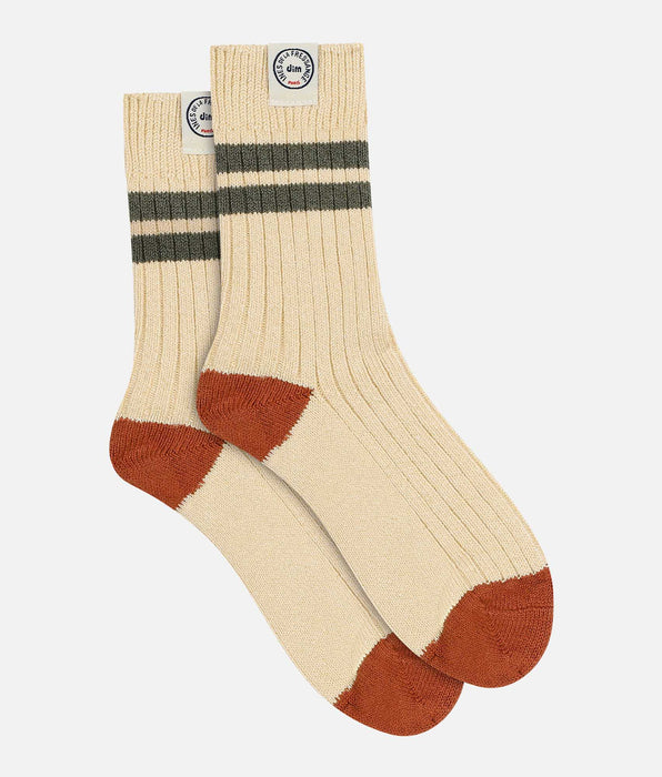 DIM Women's colorblock socks Beige Dim x Inès de La Fressange
