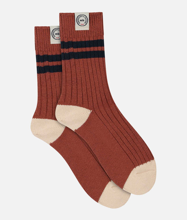 DIM Women's colorblock socks Brown Dim x Inès de La Fressange