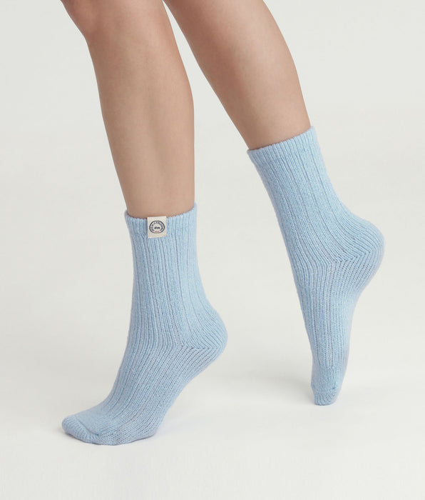 DIM Blue ribbed women's sock Dim x Inès de La Fressange