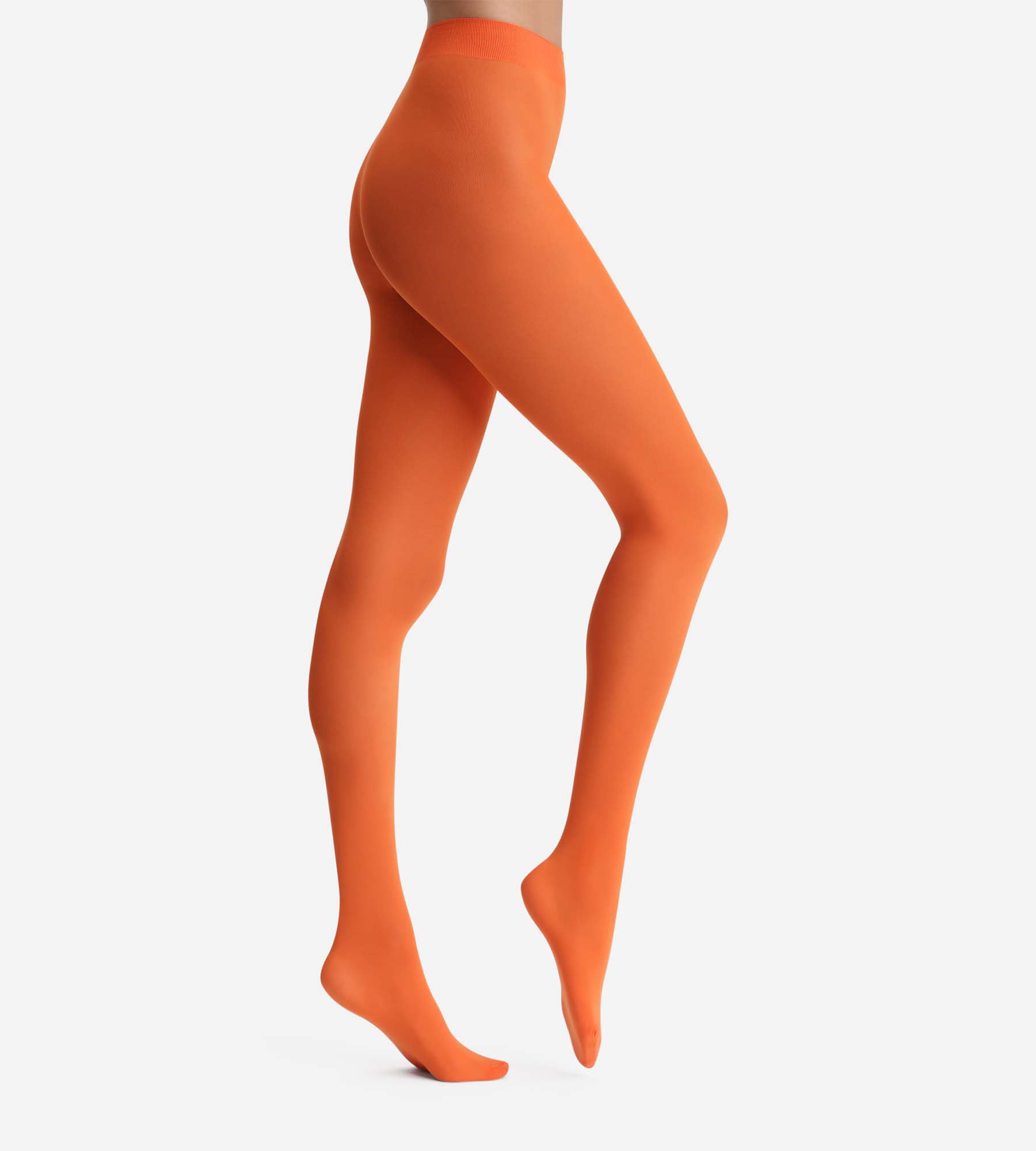 Orange opaque tights 50D Dim x Inès de la Fressange