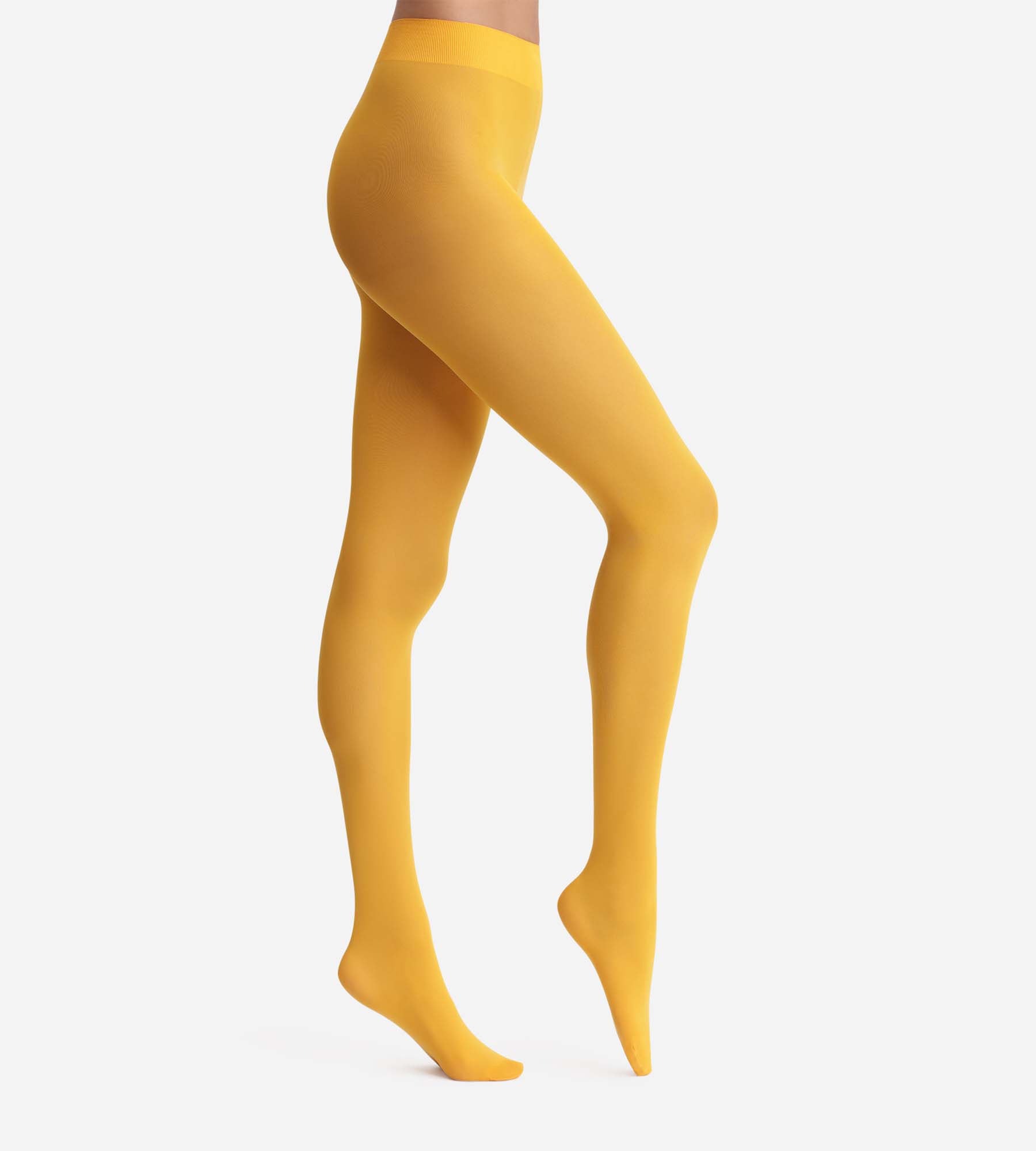 Yellow opaque tights 50D Dim x Inès de la Fressange