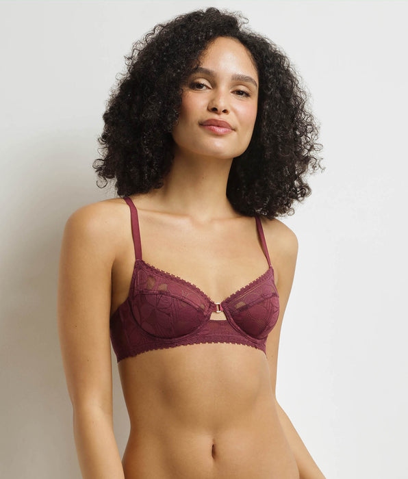 DIM Fig Art Flowers underwired push-up bra