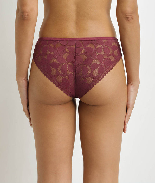 DIM Women's semi-transparent knickers Fig Art Flowers