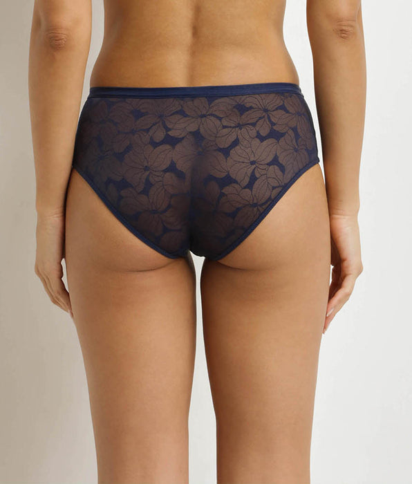 DIM Women's high-waisted briefs Blue Dim Bloom