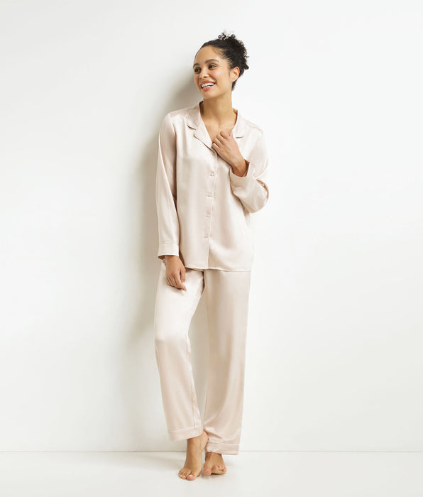DIM Women's pyjama set Ivory grey striped trousers Don't Disturb