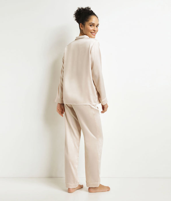 DIM Women's pyjama set Ivory grey striped trousers Don't Disturb