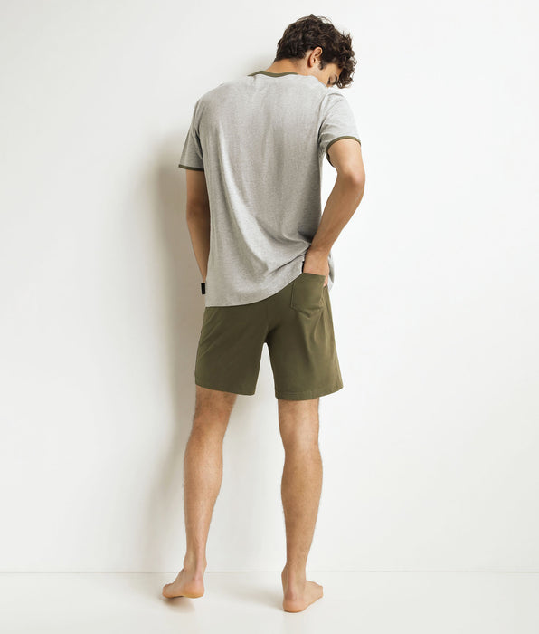 DIM Men's short pyjama set Khaki Grey Dim Jersey