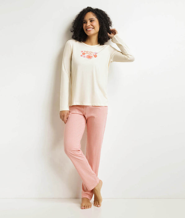 DIM Women's pyjama trouser set Beige Don't Disturb