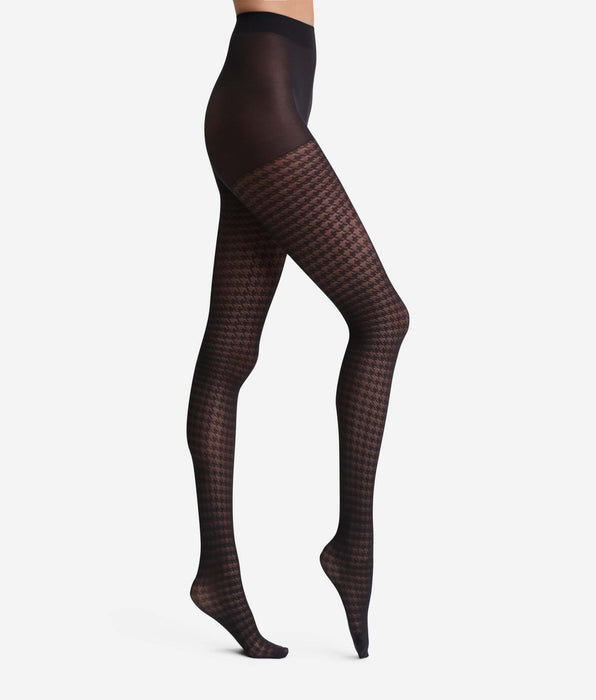 DIM Black houndstooth tights Dim Style