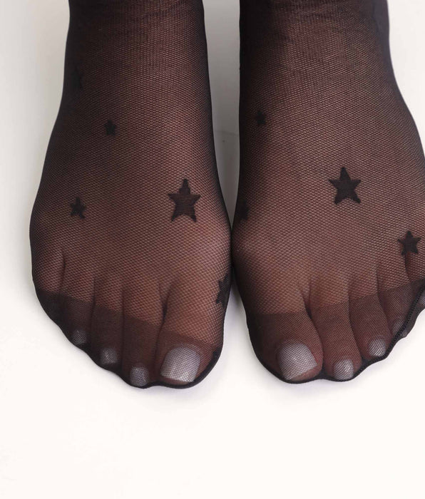 DIM Transparent black ankle socks with stars Dim Style