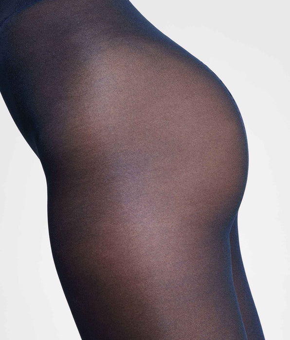 DIM Navy metallic-effect patterned tights 46D Style