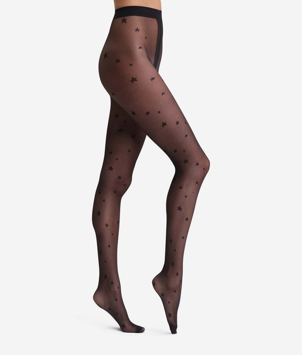 DIM Black sheer tights with star pattern Dim Style