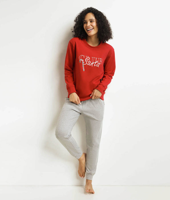 DIM Women's Christmas pyjamas Grey Red Dim Family