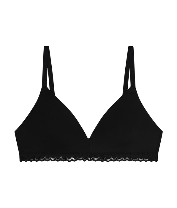 DIM Girls' microfibre and lace non-wired bra in Black Daily