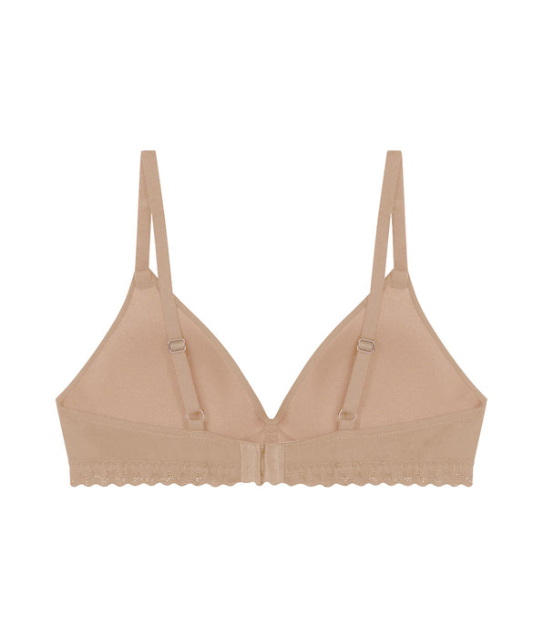 DIM Girls' microfibre and lace Nude Daily non-wired bra