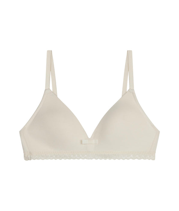 DIM Daily microfibre and lace ivory teen bra without underwire