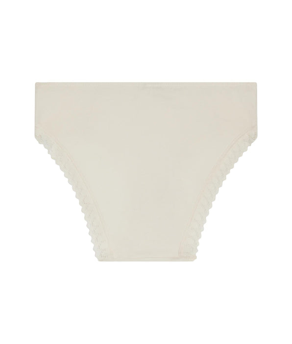 DIM Daily Ivory microfibre and lace girls' briefs