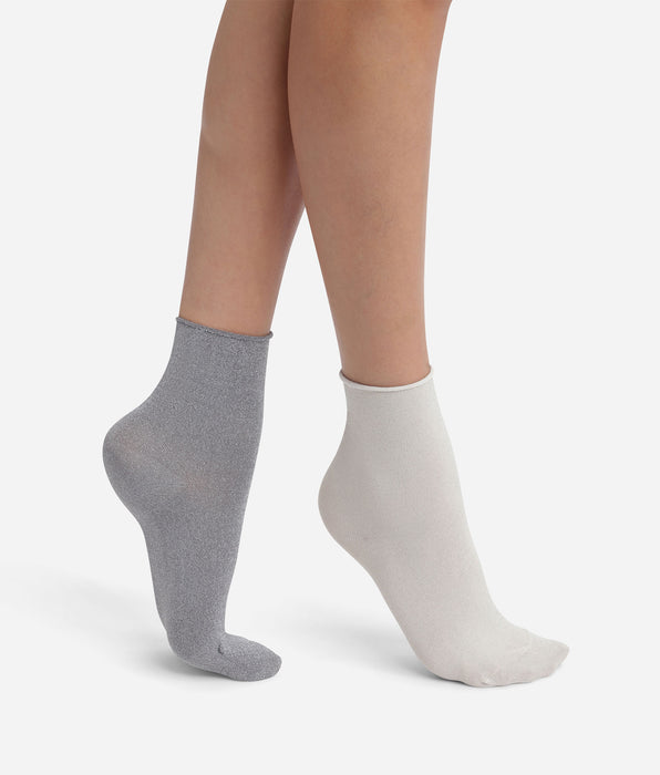 DIM Pack of 2 pairs of Dim Mode women's lurex socks in grey