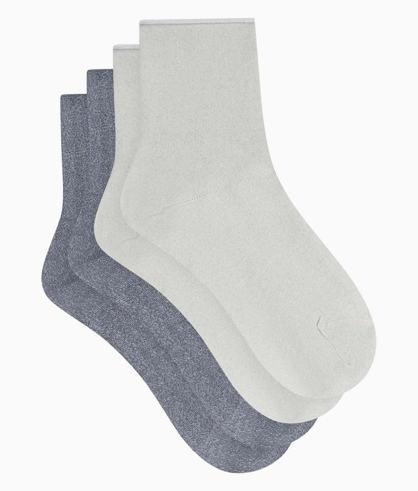 DIM Pack of 2 pairs of Dim Mode women's lurex socks in grey