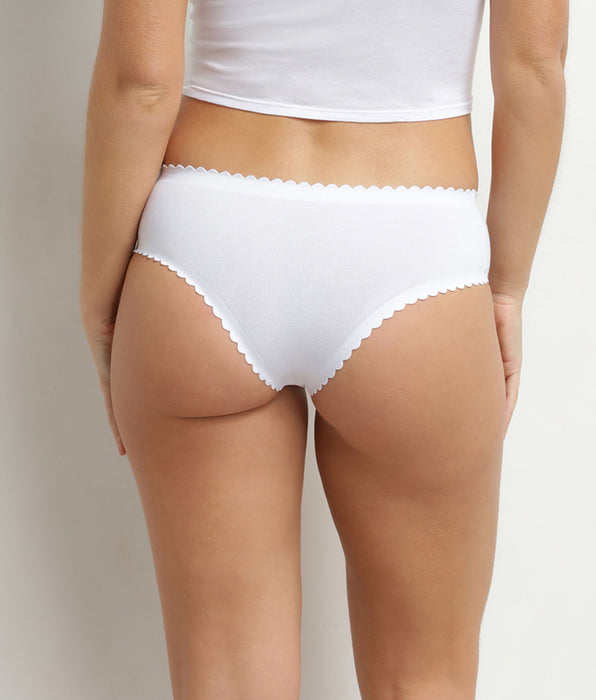 DIM Pack of 2 Body Touch cotton thongs in white and terracotta