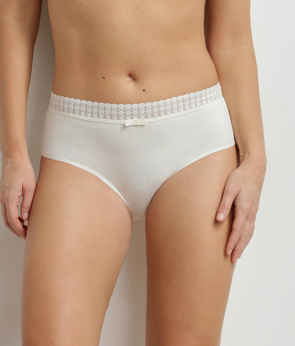 DIM Women's high-waisted cotton briefs in Ivory Daily Cotton