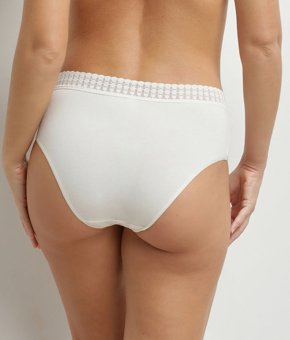 DIM Women's high-waisted cotton briefs in Ivory Daily Cotton