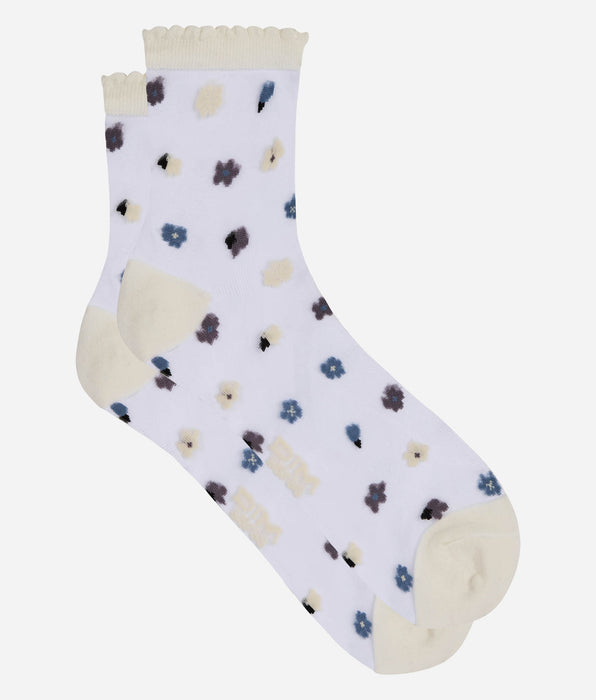 DIM Women's sheer blue print socks Socks Petal