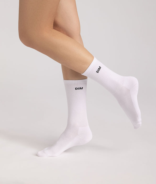 DIM Pack of 3 women’s white Original sport socks