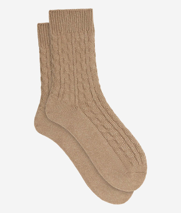 DIM La Mode beige ribbed socks