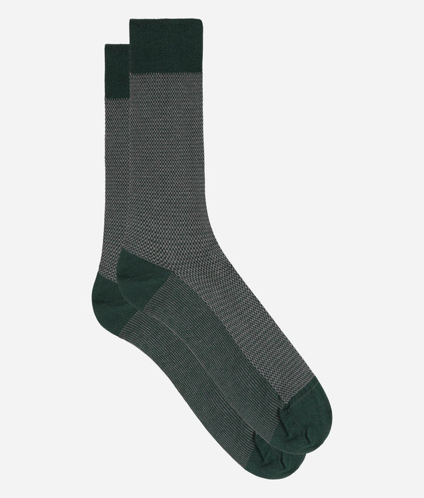 DIM Men's green tartan cotton socks La Mode