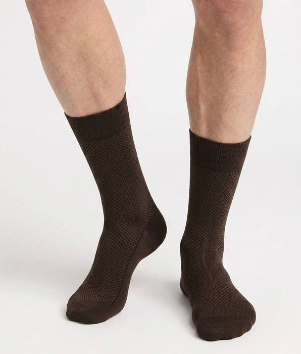 DIM Men's brown wood cotton socks La Mode