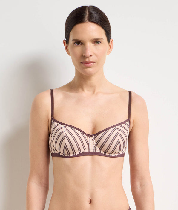 DIM Dim x Ines de la Fressange dusty pink brown underwired balconette bra