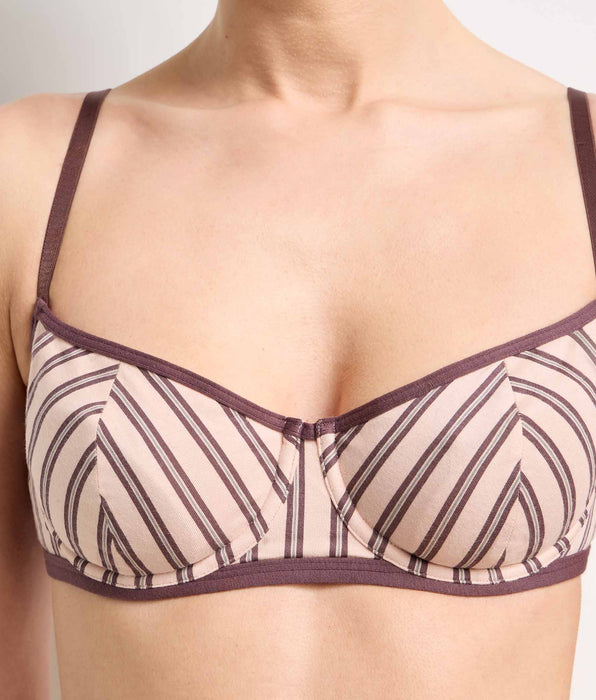 DIM Dim x Ines de la Fressange dusty pink brown underwired balconette bra