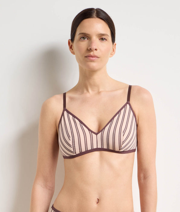 DIM Wire-free brown-pink bra Dim x Ines de la Fressange
