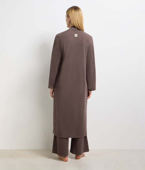 DIM Long dark brown fine jersey cardigan DIM x Ines de la Fressange