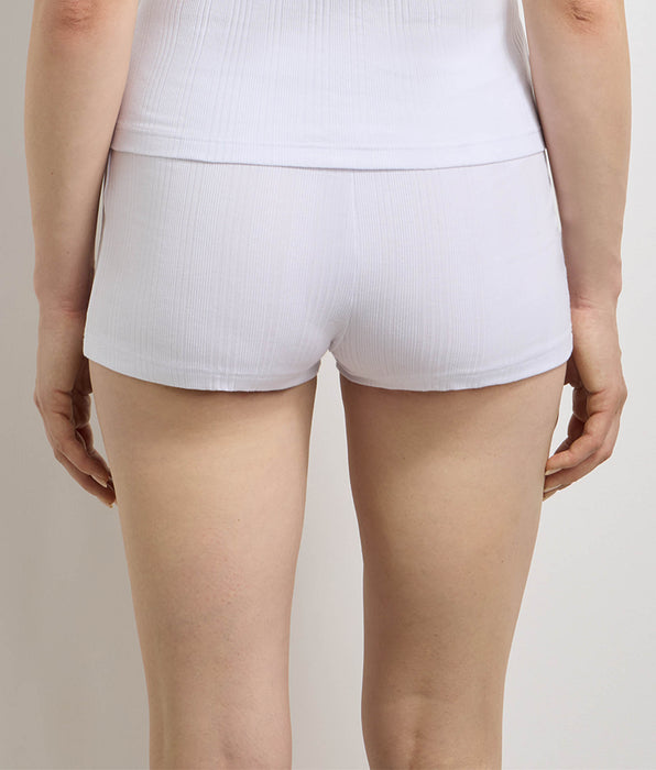 DIM Women's loose fine ribbed jersey shorts in white Dim x Ines de la Fressange