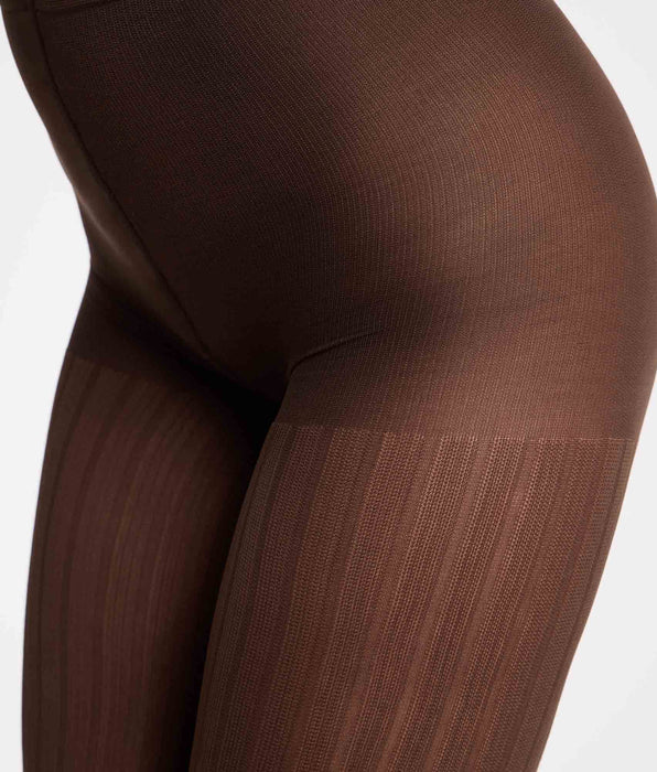 DIM Chocolate flat-rib tights 50D DIM x Ines de La Fressange