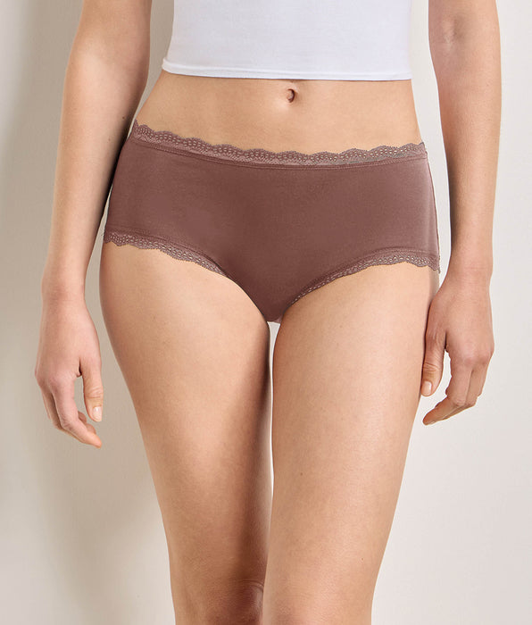 DIM 2-pack of ash Daily Coton Dentelle shorty briefs