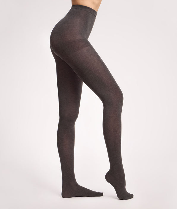 DIM Dark grey wool-effect warm tights 115D Thermo